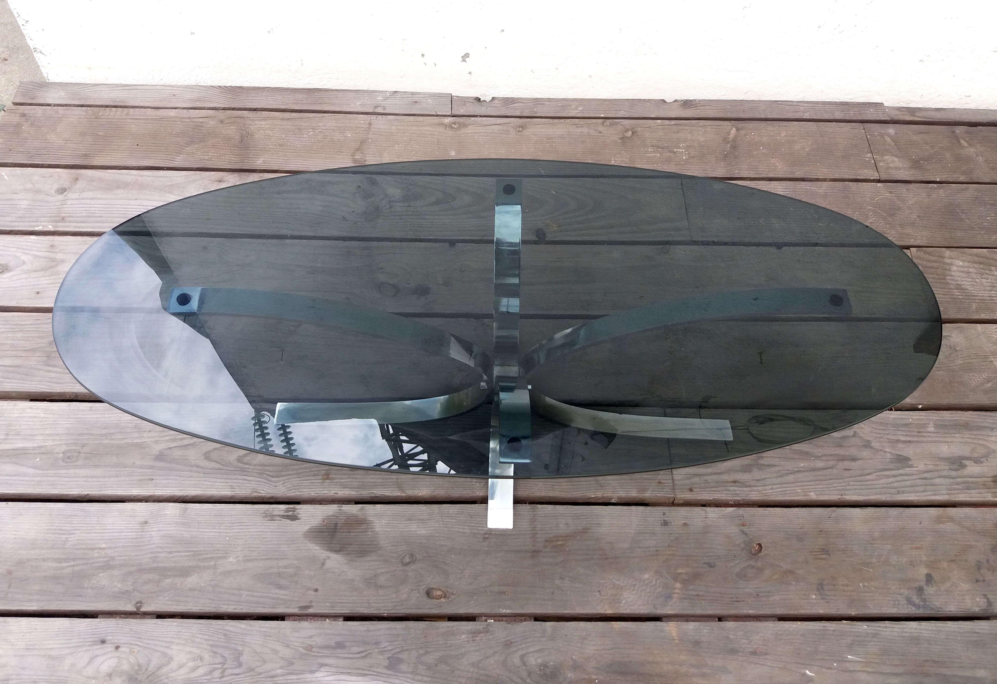 Stainless coffee table 70s