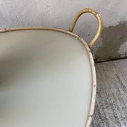 Desserte, table roulante en rotin années 60