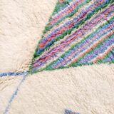 Moroccan Berber carpet azilal ecru with colored diamonds pastels 300x216cm