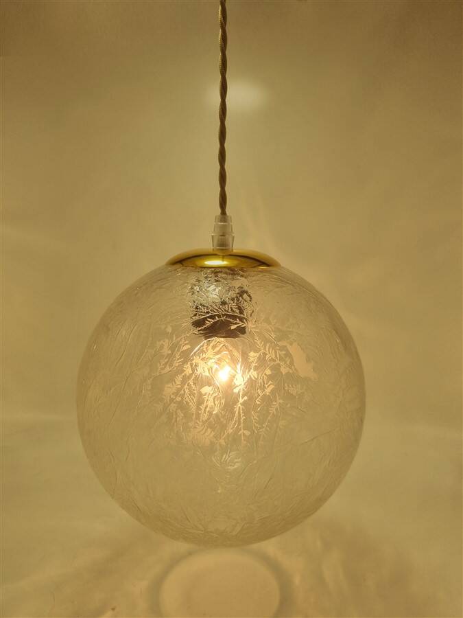 Frosted glass pendant light