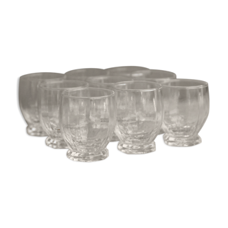 Lot of 9 digestive glasses, art deco