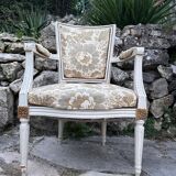 Louis XVI style armchair lacquered white