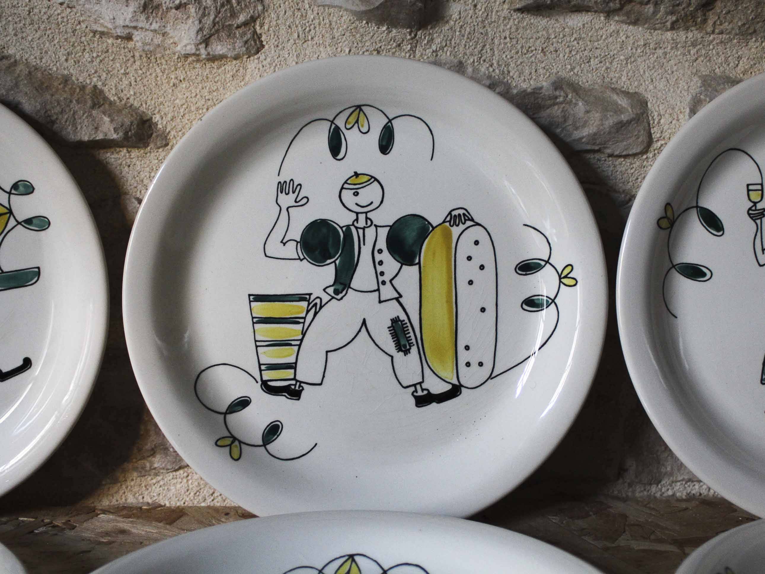 Lot de 6 assiettes en céramique Stavangerflint Norvège