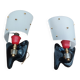 Pair of vintage wall lights Rockabilly 1950s brass, black and red