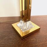 Hollywood regency brass and lucide table lamp