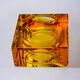 Orange ice cube ashtray by Antonio Imperatore, Murano glass, Italy, 1970