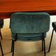 Lot vintage de six chaises moelleuses en velours turquoise