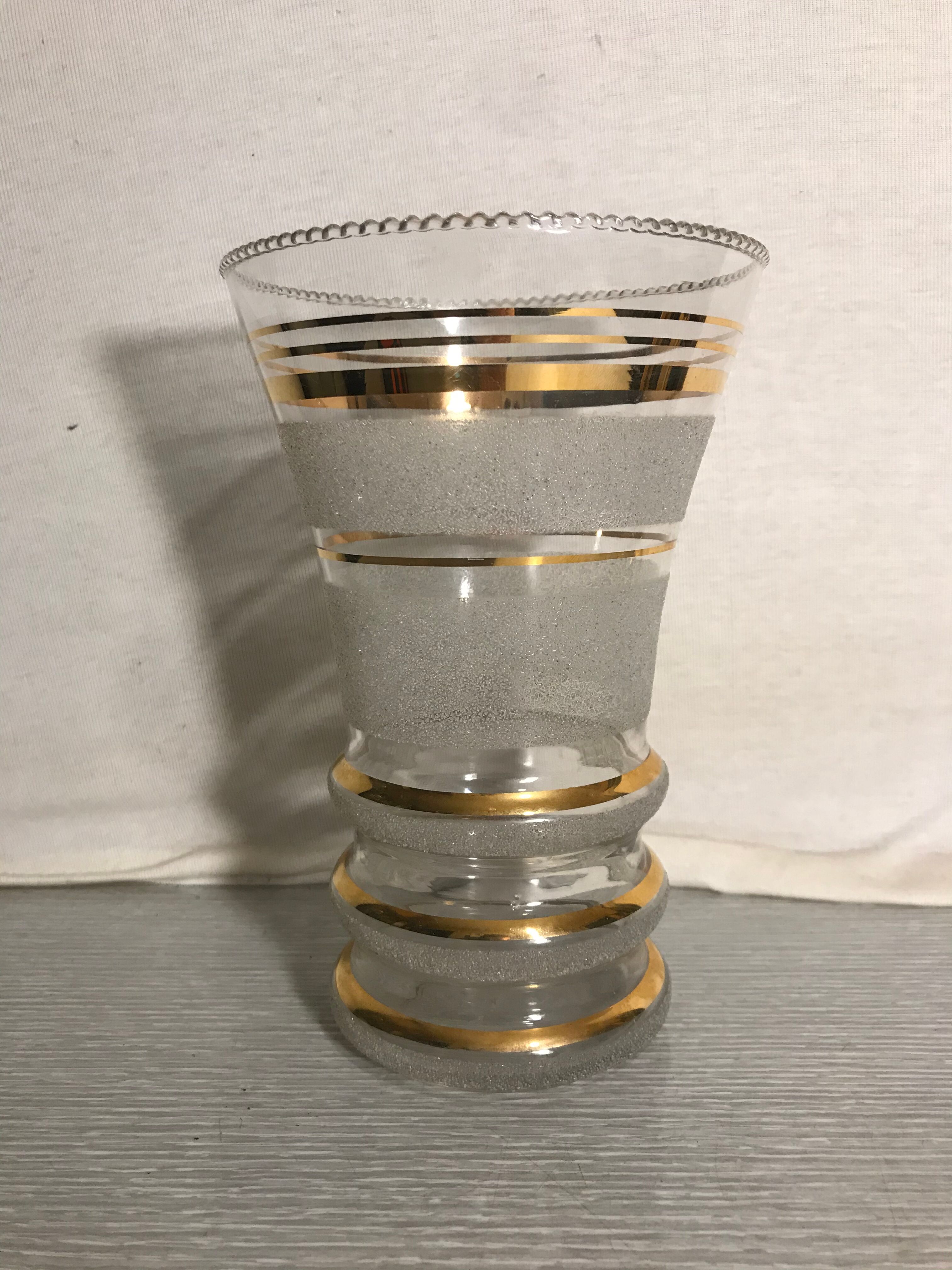 Vase former fains cristalor glassware from boom decor golden belgium vintage