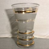 Vase former fains cristalor glassware from boom decor golden belgium vintage