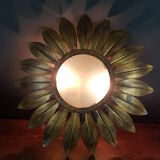 Old sunny gilded brass wall lamp 50