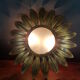 Old sunny gilded brass wall lamp 50