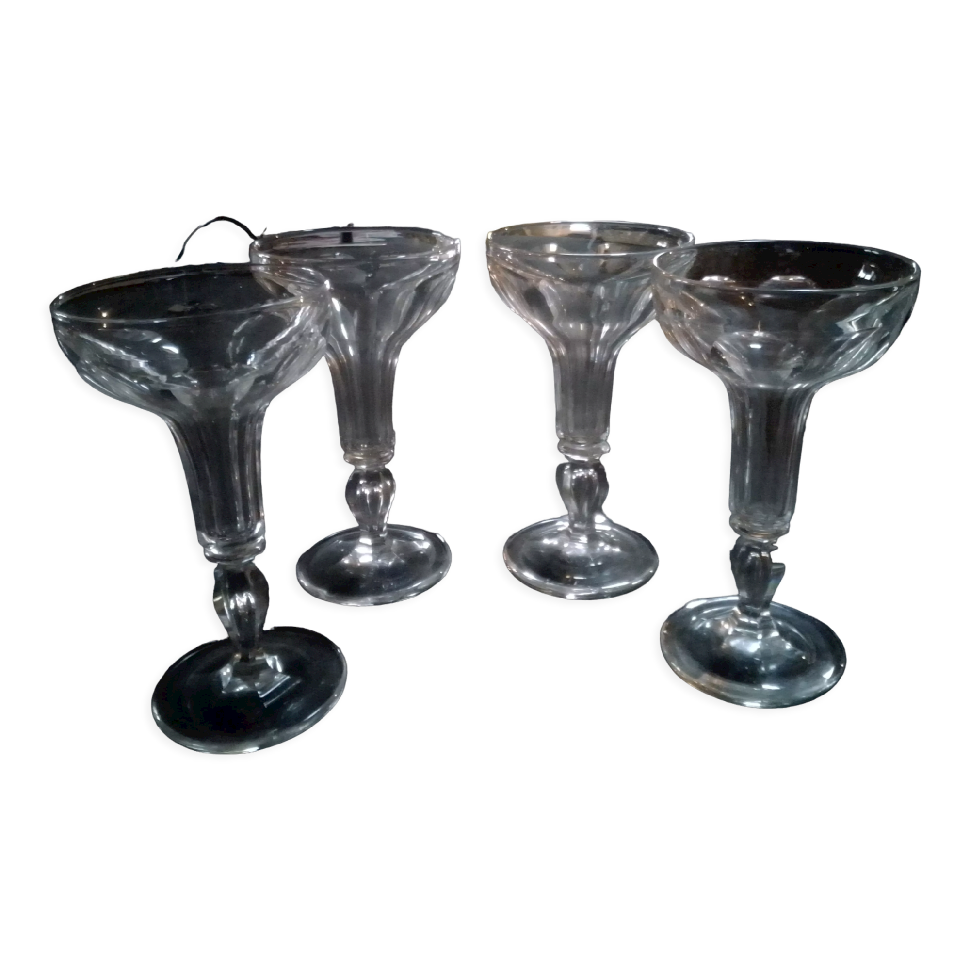 4 champagne crystal cups