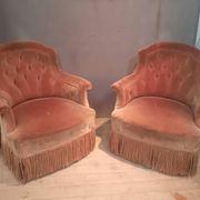 Paire de fauteuils crapaud