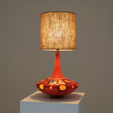 Orange ceramic lamp, 1970s