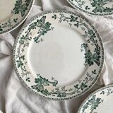 4 flat plates in iron earth "Rosa" Boch Freres Keramis BFK