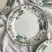 4 ironstone dinner plates "Rosa" Boch Freres Keramis BFK