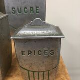 5 metal spice jars