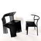 6 black Dr Glob chairs by Philippe Starck for Kartell. Italy 1988.