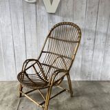 Fauteuil rotin vintage