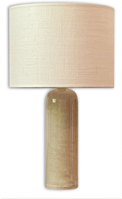 Stoneware and linen lamp