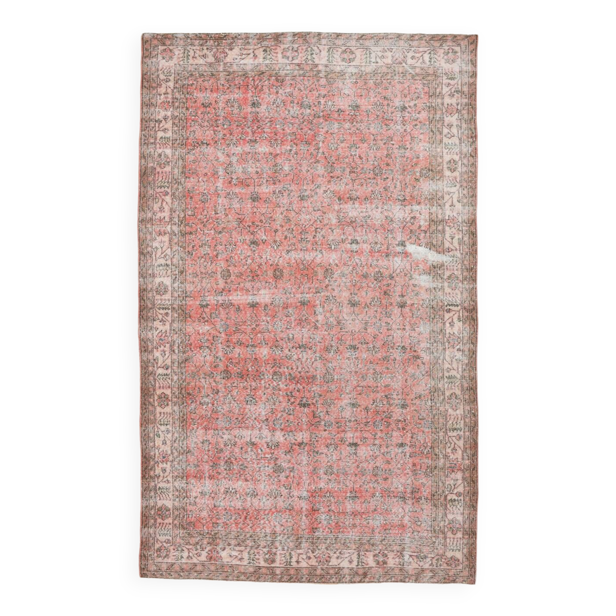 7x11 Pale Red Classic Vintage Rug, 204x335Cm