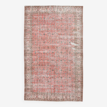 7x11 Pale Red Classic Vintage Rug, 204x335Cm