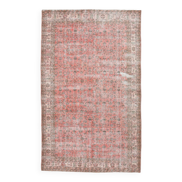 7x11 Pale Red Classic Vintage Rug, 204x335Cm