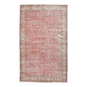 7x11 Pale Red Classic Vintage Rug, 204x335Cm
