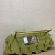 Vintage olive green wall coat rack with mirror