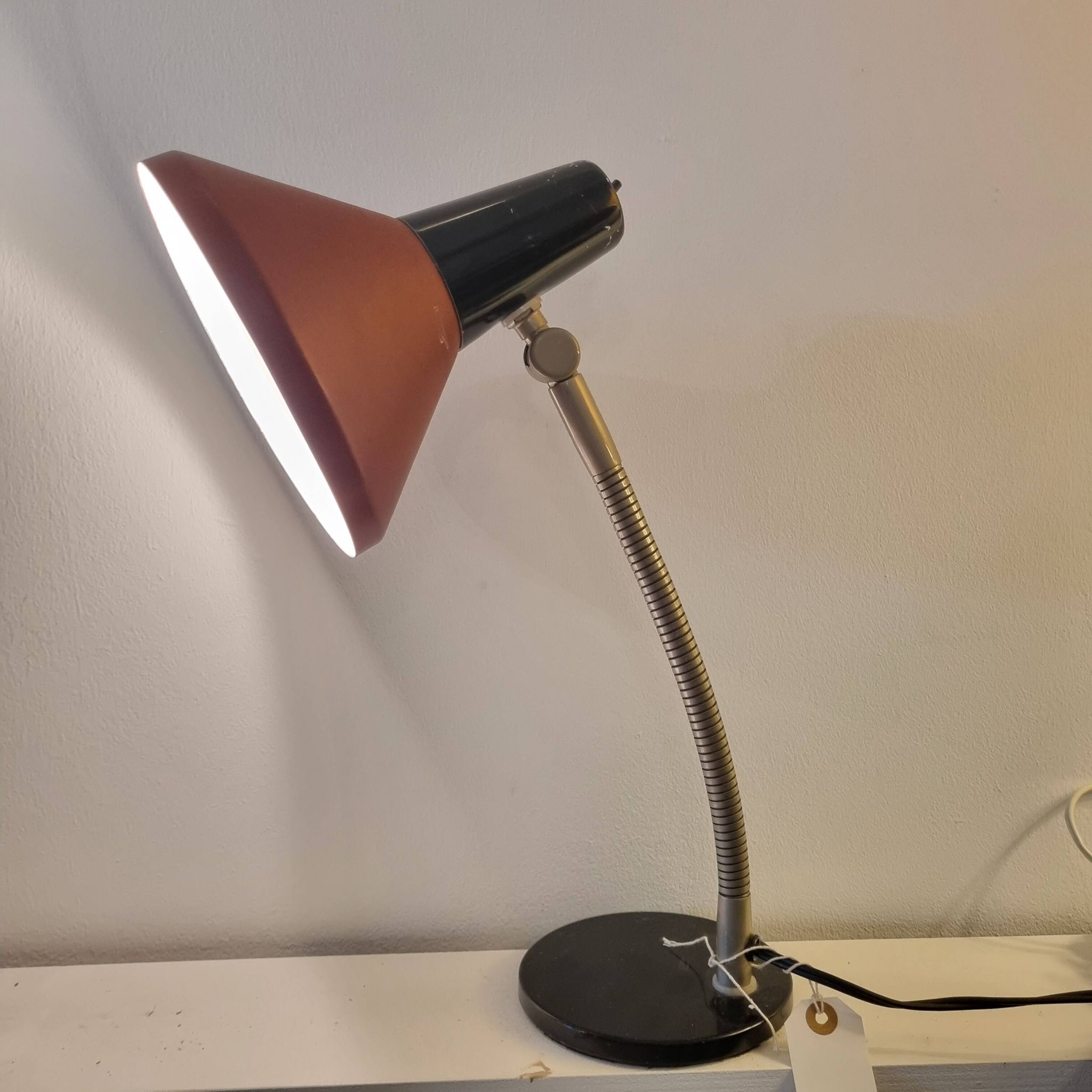 Vintage black and Red HALA desk lamp, 1950s