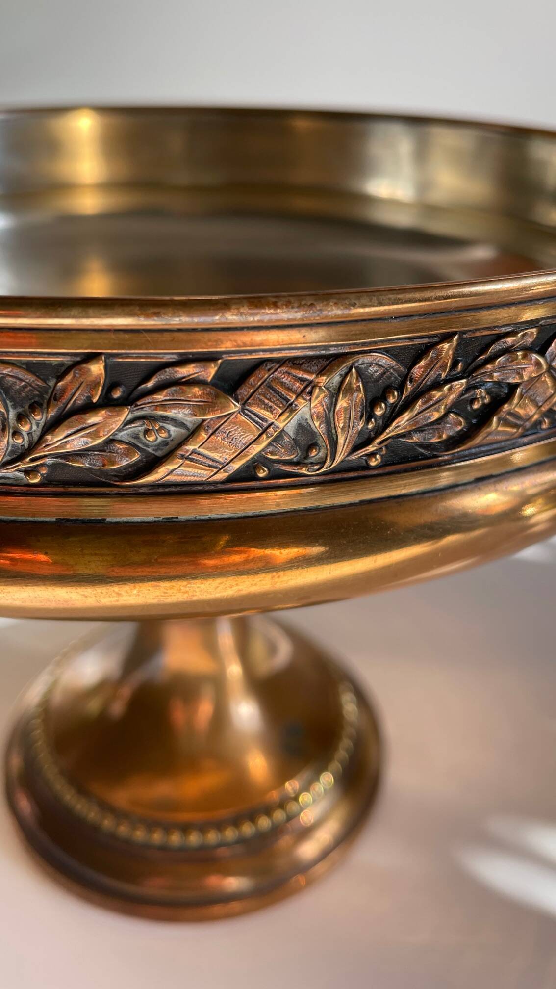 Silver Bronze Metal Fruit Bowl