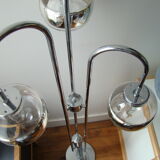 Lampadaire vintage 3 globes argentes