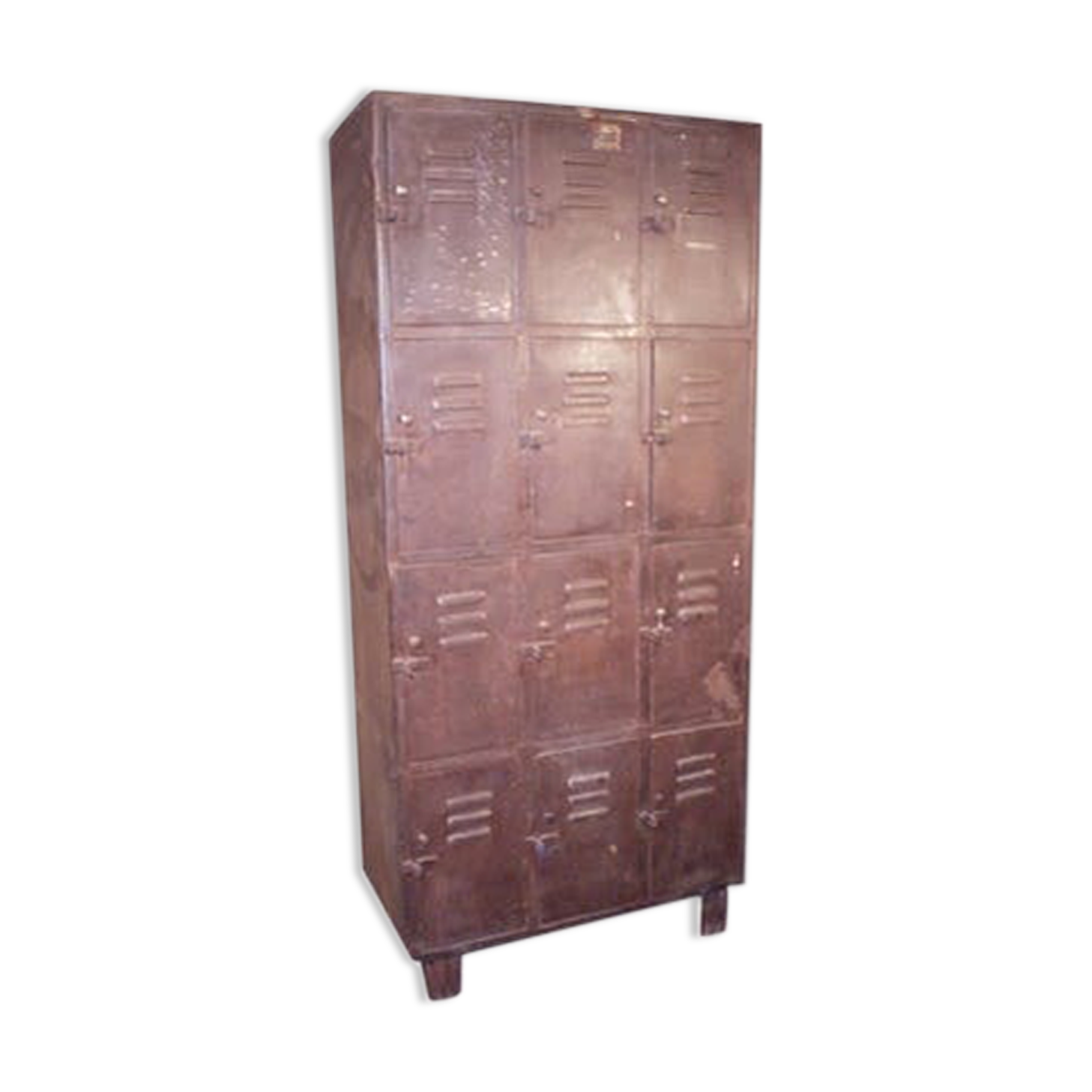 Furniture with metal lockers.