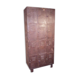 Furniture with metal lockers.