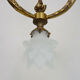 Bronze chandelier with 4-burner glass tulips, chandelier 70s