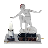 Art Déco Charleston Dancer cubist Table Lamp, LW Paris France, circa 1930