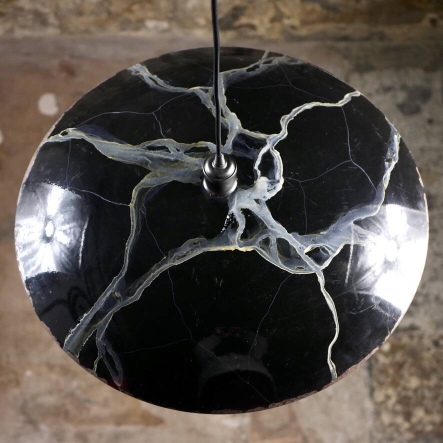 Hand-painted metal galaxy pendant light, 1980s