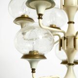 Large 1960s brass and glass tulip ceiling lamp by Hans Agne Jakobsson