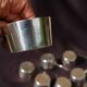 12 mini pans in silver metal