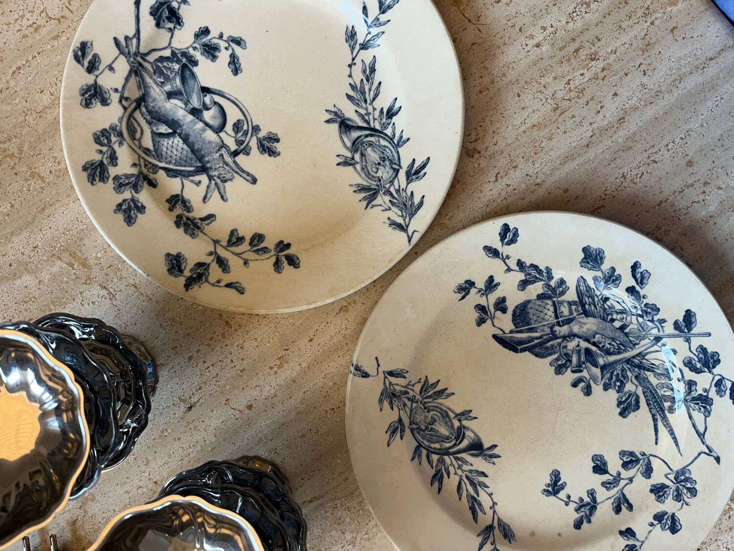 Two antique ironstone plates