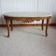 Oval coffee table - carved wood - white veined marble - Regency / Louis XV style