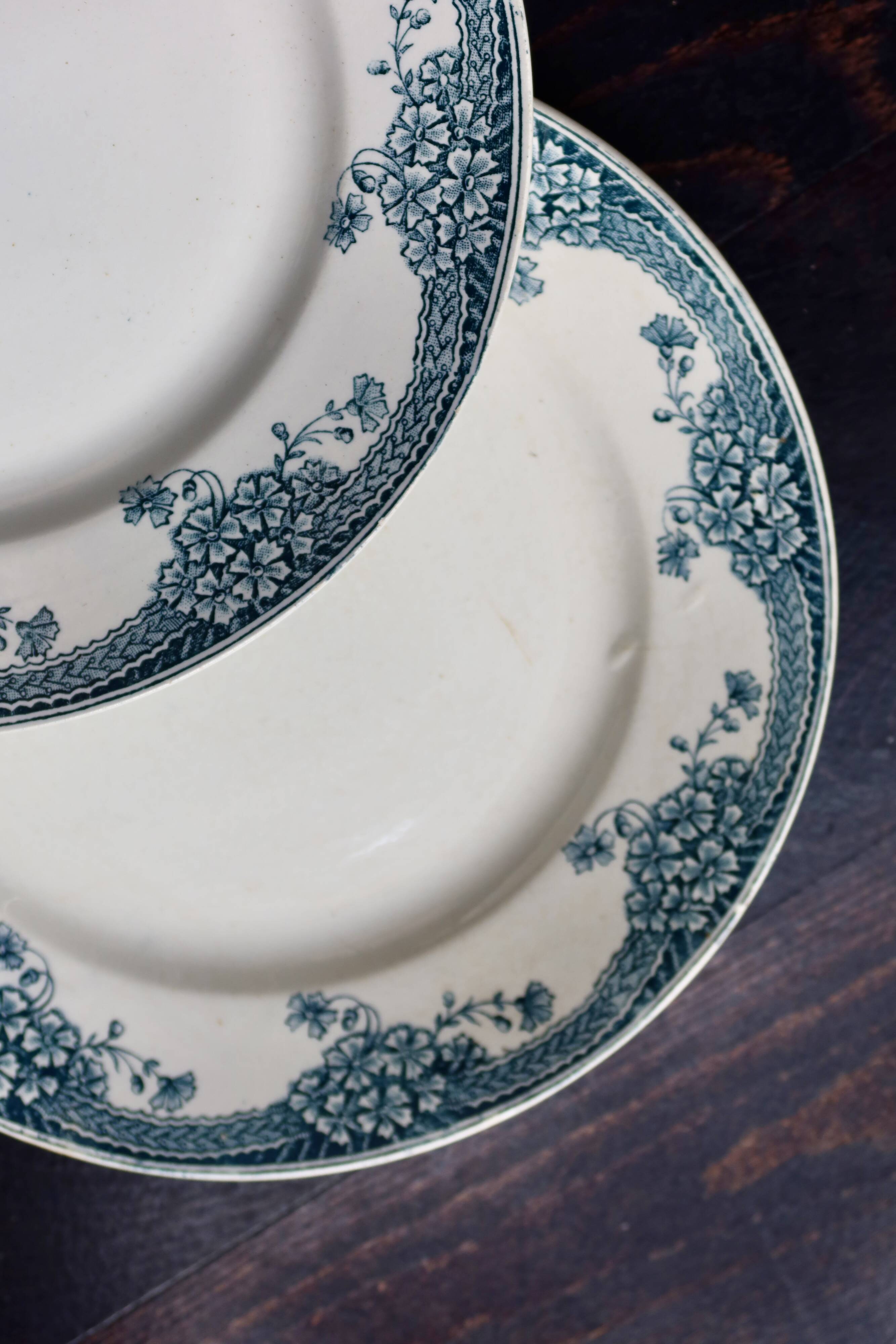 Vintage earthenware dinner plates from Saint Amand Nouvelle Usine Céramique du No