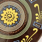 Large brown ceramic platter, 1960