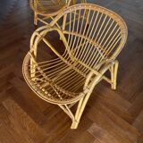 Pair of vintage rattan armchairs from the 70s