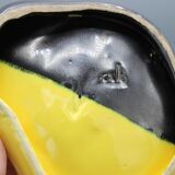 Ancienne ceramique vide poche cendrier design vintage noir jaune dlg vallauris elchinger