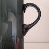 Danish pitcher in blue-grey smoked glass