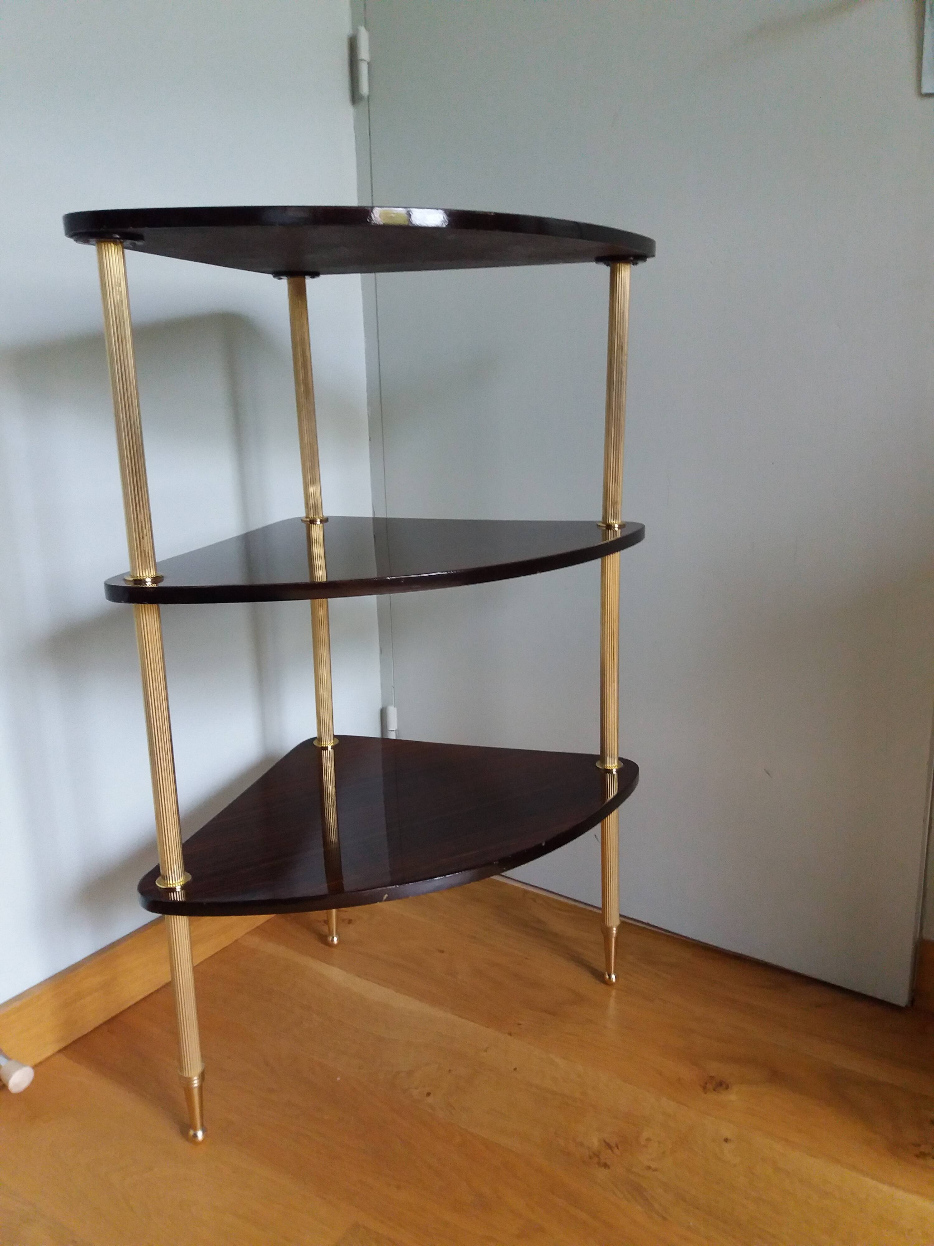 Formica corner shelf neck and gilded metal