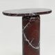 "Bold" side table in Rosso Levanto marble