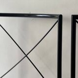 Set of 2 designer chairs in metal and cognac leather, Arrben Italy