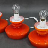 1970s Set of Three Stepan Tabery Opaline Glass Table Lamps, Czechoslovakia